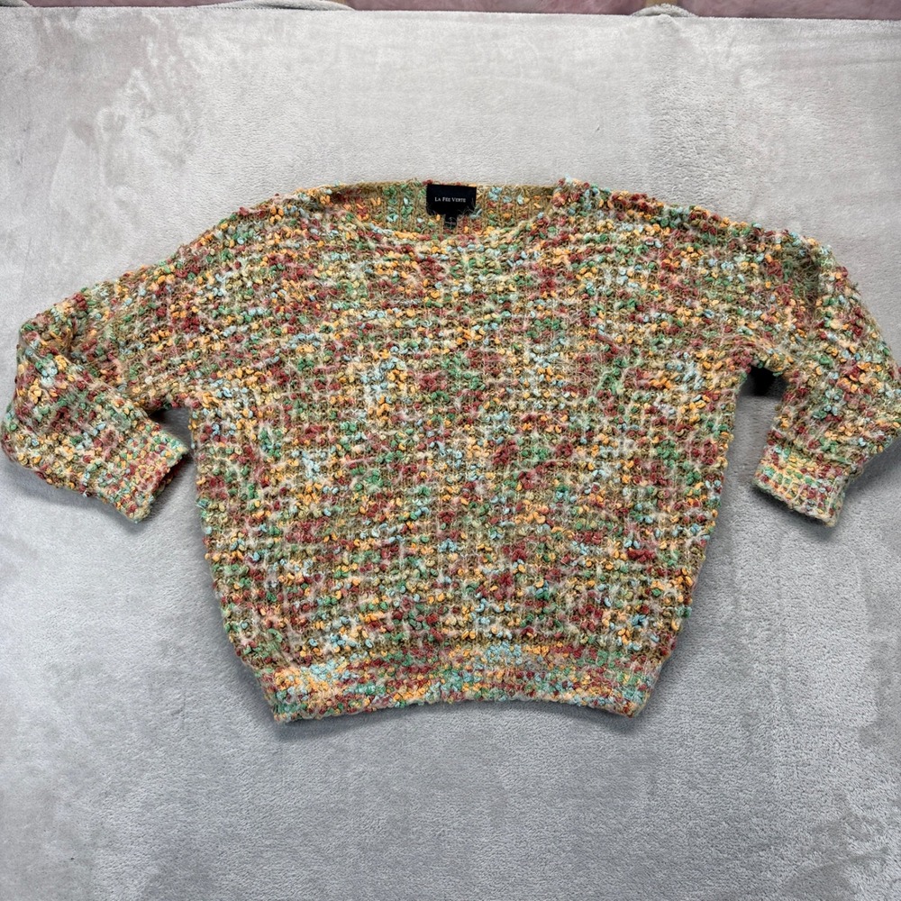 Anthropologie La Fee Verte Sweater Women's Small Multicolor Chunky Popcorn Boho‎